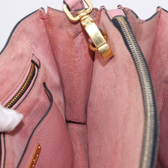 Miu Miu Hand Bag Leather 2way Pink Gold Auth 198705A
