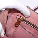 Miu Miu Hand Bag Leather 2way Pink Gold Auth 198705A-31