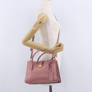 Miu Miu Hand Bag Leather 2way Pink Gold Auth 198705A-35