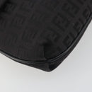 FENDI Zucchino Canvas Mamma Baguette Shoulder Bag Black Auth 198707A-15