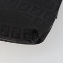 FENDI Zucchino Canvas Mamma Baguette Shoulder Bag Black Auth 198707A-16