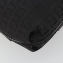 FENDI Zucchino Canvas Mamma Baguette Shoulder Bag Black Auth 198707A-17