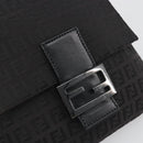 FENDI Zucchino Canvas Mamma Baguette Shoulder Bag Black Auth 198707A-18