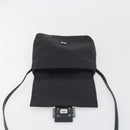 FENDI Zucchino Canvas Mamma Baguette Shoulder Bag Black Auth 198707A-19