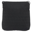 FENDI Zucchino Canvas Mamma Baguette Shoulder Bag Black Auth 198707A-2