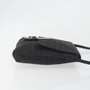 FENDI Zucchino Canvas Mamma Baguette Shoulder Bag Black Auth 198707A-3