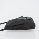 FENDI Zucchino Canvas Mamma Baguette Shoulder Bag Black Auth 198707A-4