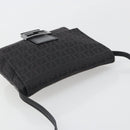FENDI Zucchino Canvas Mamma Baguette Shoulder Bag Black Auth 198707A-6