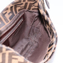 FENDI Zucca Canvas Mamma Baguette Shoulder Bag Brown Black Auth 198708V-18