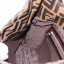 FENDI Zucca Canvas Mamma Baguette Shoulder Bag Brown Black Auth 198708V-19