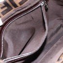 FENDI Zucca Canvas Mamma Baguette Shoulder Bag Brown Black Auth 198708V-21