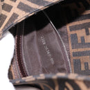 FENDI Zucca Canvas Mamma Baguette Shoulder Bag Brown Black Auth 198708V-12