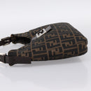 FENDI Zucca Canvas Mamma Baguette Shoulder Bag Brown Black Auth 198708V-3