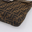 FENDI Zucca Canvas Mamma Baguette Shoulder Bag Brown Black Auth 198709A-14