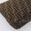 FENDI Zucca Canvas Mamma Baguette Shoulder Bag Brown Black Auth 198709A-9