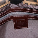 FENDI Zucca Canvas Mamma Baguette Shoulder Bag Brown Black Auth 198709A-18