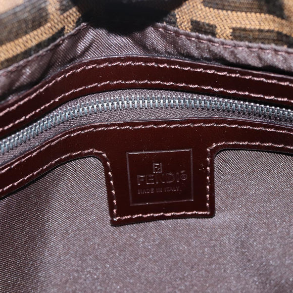 FENDI Zucca Canvas Mamma Baguette Shoulder Bag Brown Black Auth 198709A