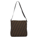 FENDI Zucca Canvas Mamma Baguette Shoulder Bag Brown Black Auth 198709A-2