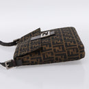 FENDI Zucca Canvas Mamma Baguette Shoulder Bag Brown Black Auth 198709A-3