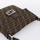 FENDI Zucca Canvas Mamma Baguette Shoulder Bag Brown Black Auth 198709A-6