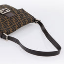FENDI Zucca Canvas Mamma Baguette Shoulder Bag Brown Black Auth 198709A-7