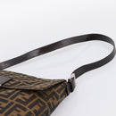 FENDI Zucca Canvas Mamma Baguette Shoulder Bag Brown Black Auth 198709A-8