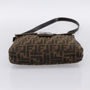 FENDI Zucca Canvas Mamma Baguette Shoulder Bag Brown Black Auth 198709A-5