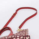 Miu Miu Chain Shoulder Bag Canvas 2way Red Gold Auth 198710A-10