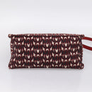 Miu Miu Chain Shoulder Bag Canvas 2way Red Gold Auth 198710A-5