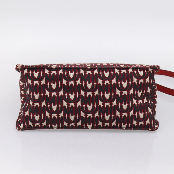 Miu Miu Chain Shoulder Bag Canvas 2way Red Gold Auth 198710A
