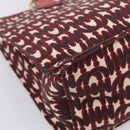 Miu Miu Chain Shoulder Bag Canvas 2way Red Gold Auth 198710A-17