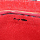 Miu Miu Chain Shoulder Bag Canvas 2way Red Gold Auth 198710A-18