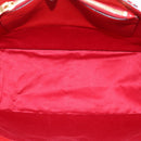 Miu Miu Chain Shoulder Bag Canvas 2way Red Gold Auth 198710A-11