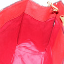 Miu Miu Chain Shoulder Bag Canvas 2way Red Gold Auth 198710A-20