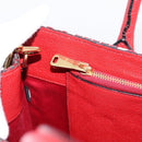 Miu Miu Chain Shoulder Bag Canvas 2way Red Gold Auth 198710A-21