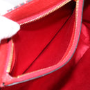 Miu Miu Chain Shoulder Bag Canvas 2way Red Gold Auth 198710A-22