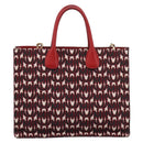 Miu Miu Chain Shoulder Bag Canvas 2way Red Gold Auth 198710A-2