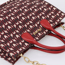 Miu Miu Chain Shoulder Bag Canvas 2way Red Gold Auth 198710A-6