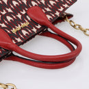 Miu Miu Chain Shoulder Bag Canvas 2way Red Gold Auth 198710A-7