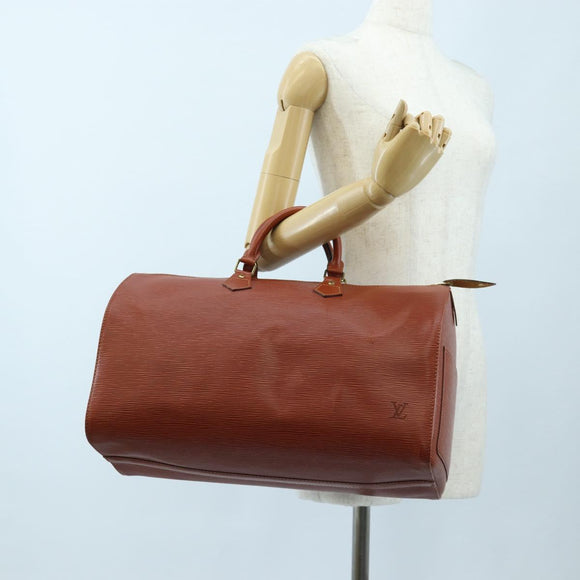 LOUIS VUITTON Epi Speedy 40 Hand Bag Brown Kenya M42983 LV Auth 198713V