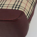 BURBERRY Nova Check Tote Bag Canvas Beige Gold Auth 198715-10