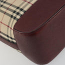 BURBERRY Nova Check Tote Bag Canvas Beige Gold Auth 198715-11