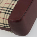 BURBERRY Nova Check Tote Bag Canvas Beige Gold Auth 198715-13
