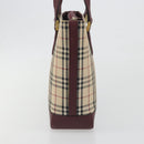BURBERRY Nova Check Tote Bag Canvas Beige Gold Auth 198715-5