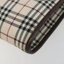 BURBERRY Nova Check Shoulder Bag Canvas Beige Silver Auth 198716A-10