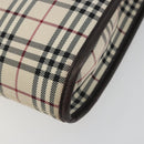 BURBERRY Nova Check Shoulder Bag Canvas Beige Silver Auth 198716A-12