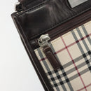 BURBERRY Nova Check Shoulder Bag Canvas Beige Silver Auth 198716A-15