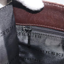 BURBERRY Nova Check Shoulder Bag Canvas Beige Silver Auth 198716A-19