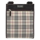 BURBERRY Nova Check Shoulder Bag Canvas Beige Silver Auth 198716A-2