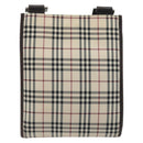 BURBERRY Nova Check Shoulder Bag Canvas Beige Silver Auth 198716A-3